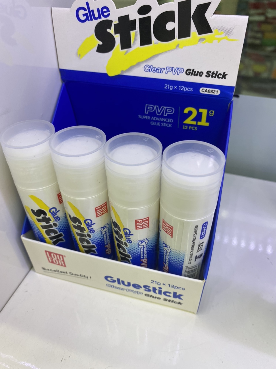 PVP glue stick office adhesive full figure