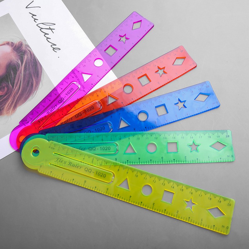 Customized soft straight rulers, student rulers, drawing homework, office geometric shapes, children's plastic rulers, 30cm detail image 13