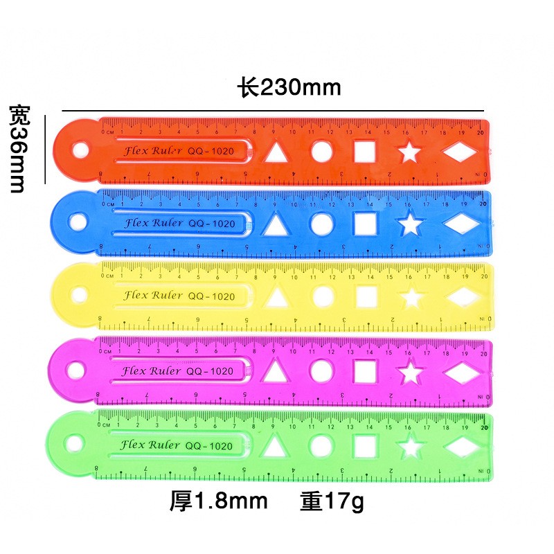 Customized soft straight rulers, student rulers, drawing homework, office geometric shapes, children's plastic rulers, 30cm detail image 2