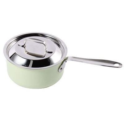 韩国原装进口 三层不锈钢单柄汤锅18cm 粉色  绿色  米色（颜色 可备注）详情1