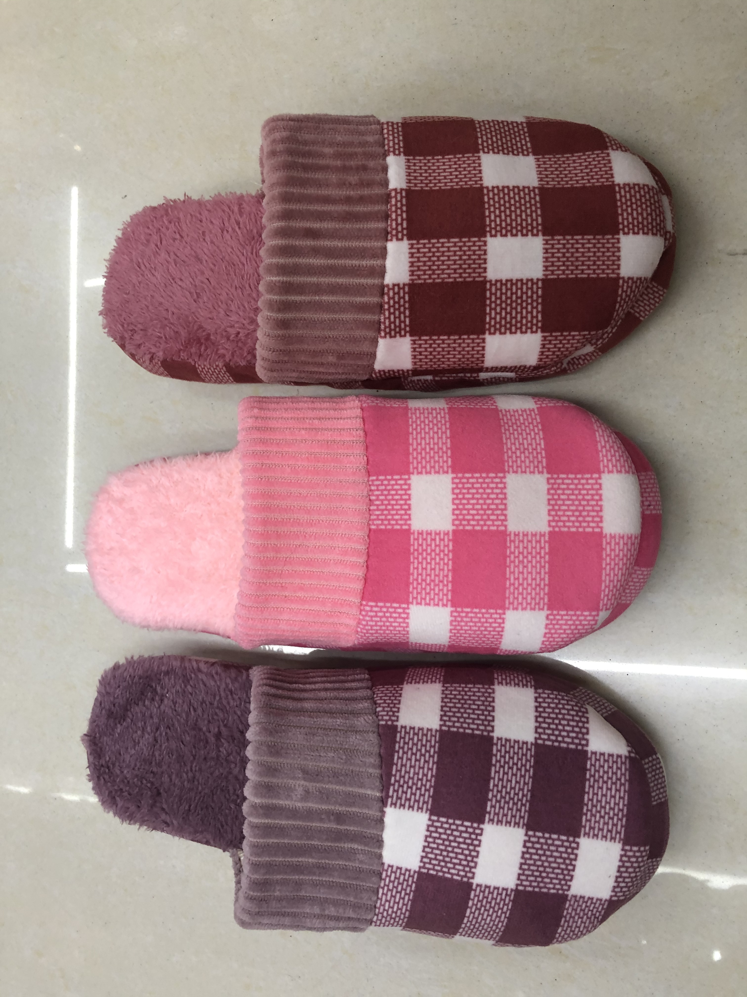 Hot-selling export checkered cotton slippers Specification image