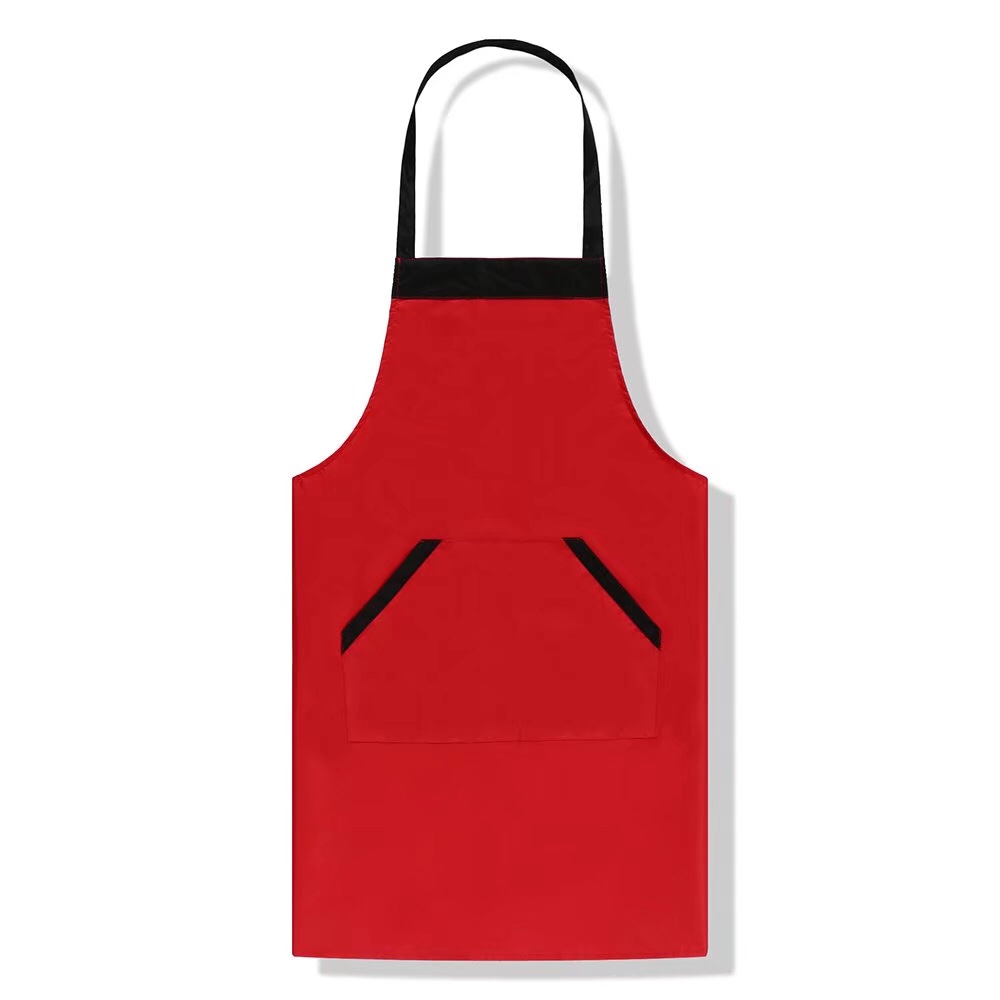 Custom-made apron with logo printing, Korean-style fashionable home, loose-sized half-sleeved top, pure cotton trendy men's T-shirt, stain-proof, water-proof and oil-proof, kitchen and catering custom-made Item Picture