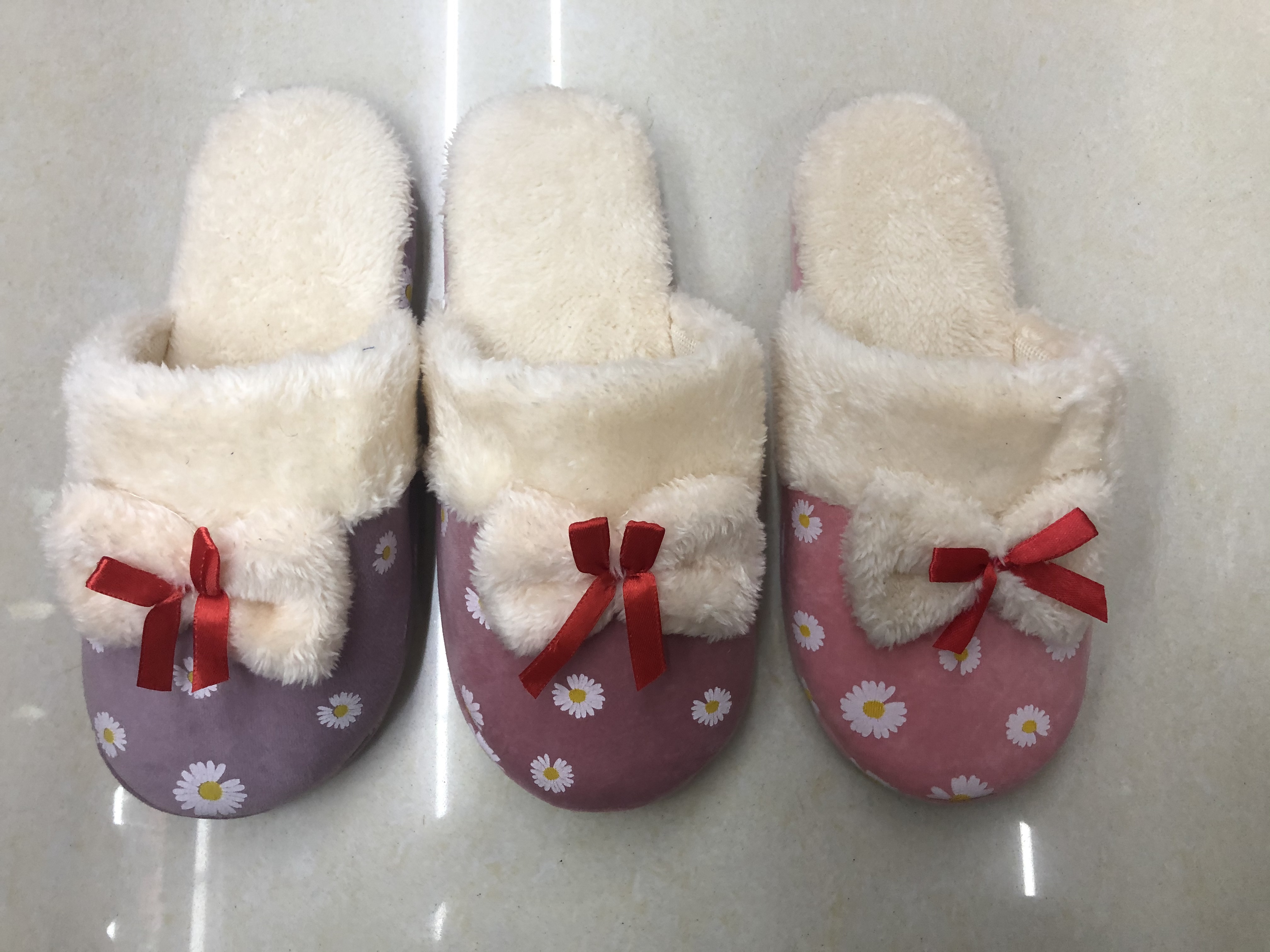 2020 Autumn new cotton slippers with printed small chrysanthemum style butterfly slippers Specification image