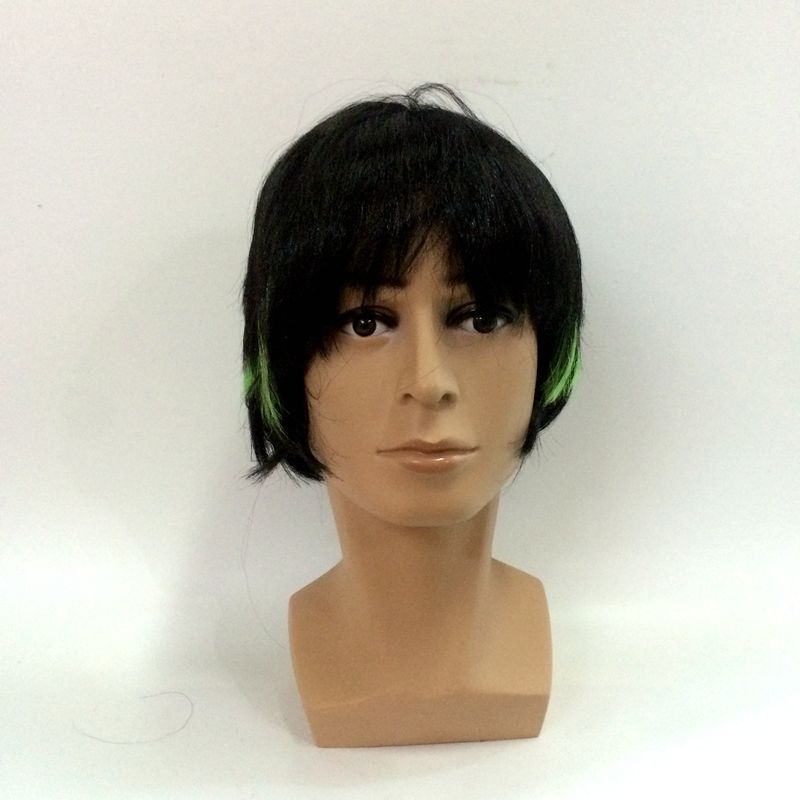 Black and green men custom-made wigs for Indian foreign trade thumbnail