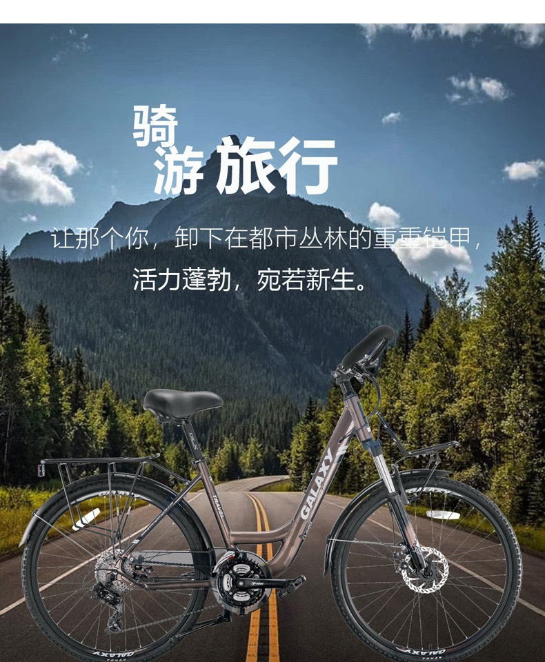 GALAXY Galaxy TL620 aluminum alloy long-distance Cycling Bicycle for men and women with shock absorption disc brake gear shifting belt detail image 1