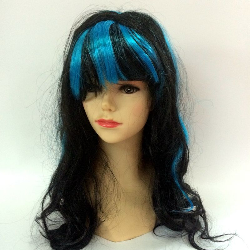 Two-color wavy hair, festival carnival long curly wig, long curly hair cover