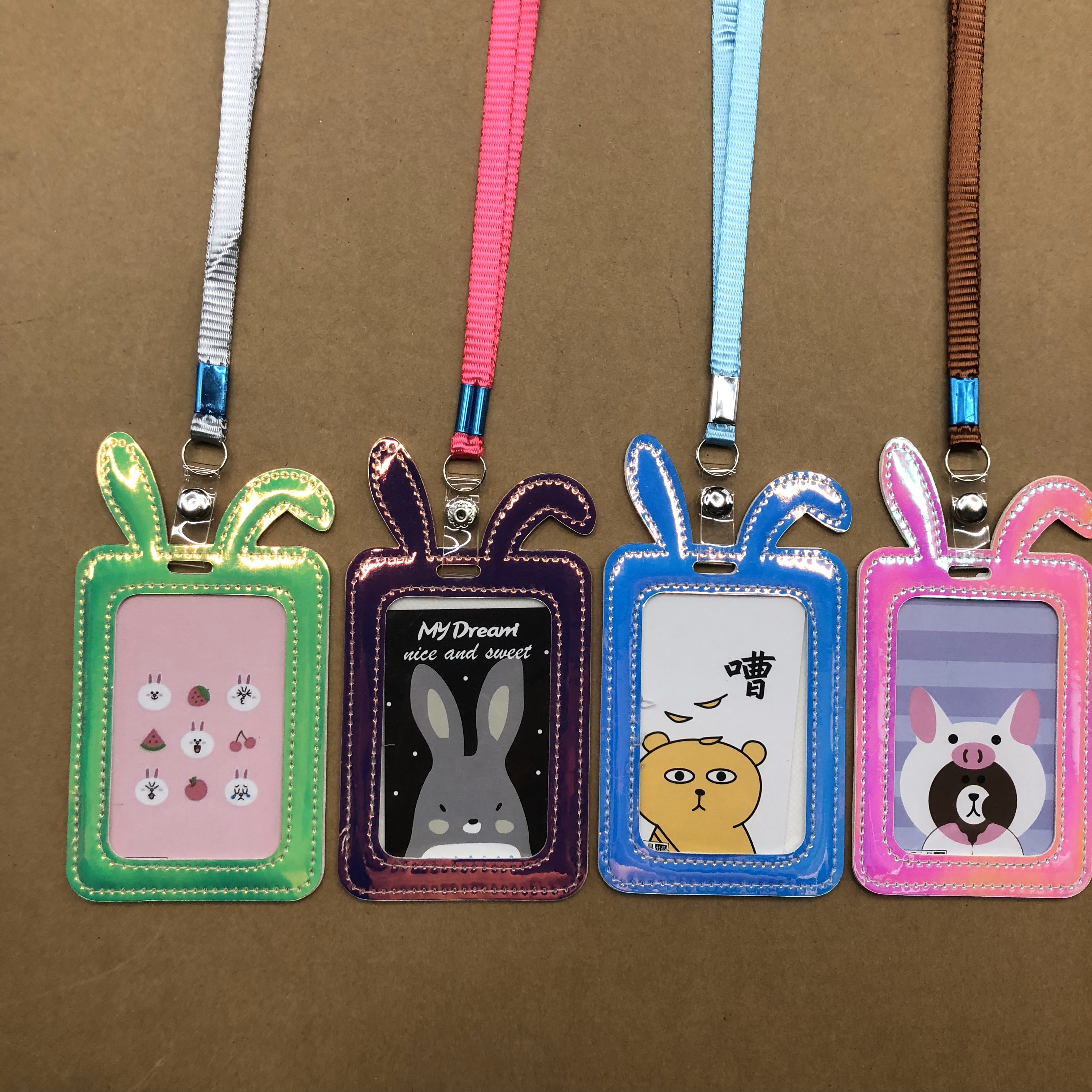 韩国清新创意卡套学生校牌饭卡门禁卡挂绳卡通幻彩可爱证件卡吊绳详情图1