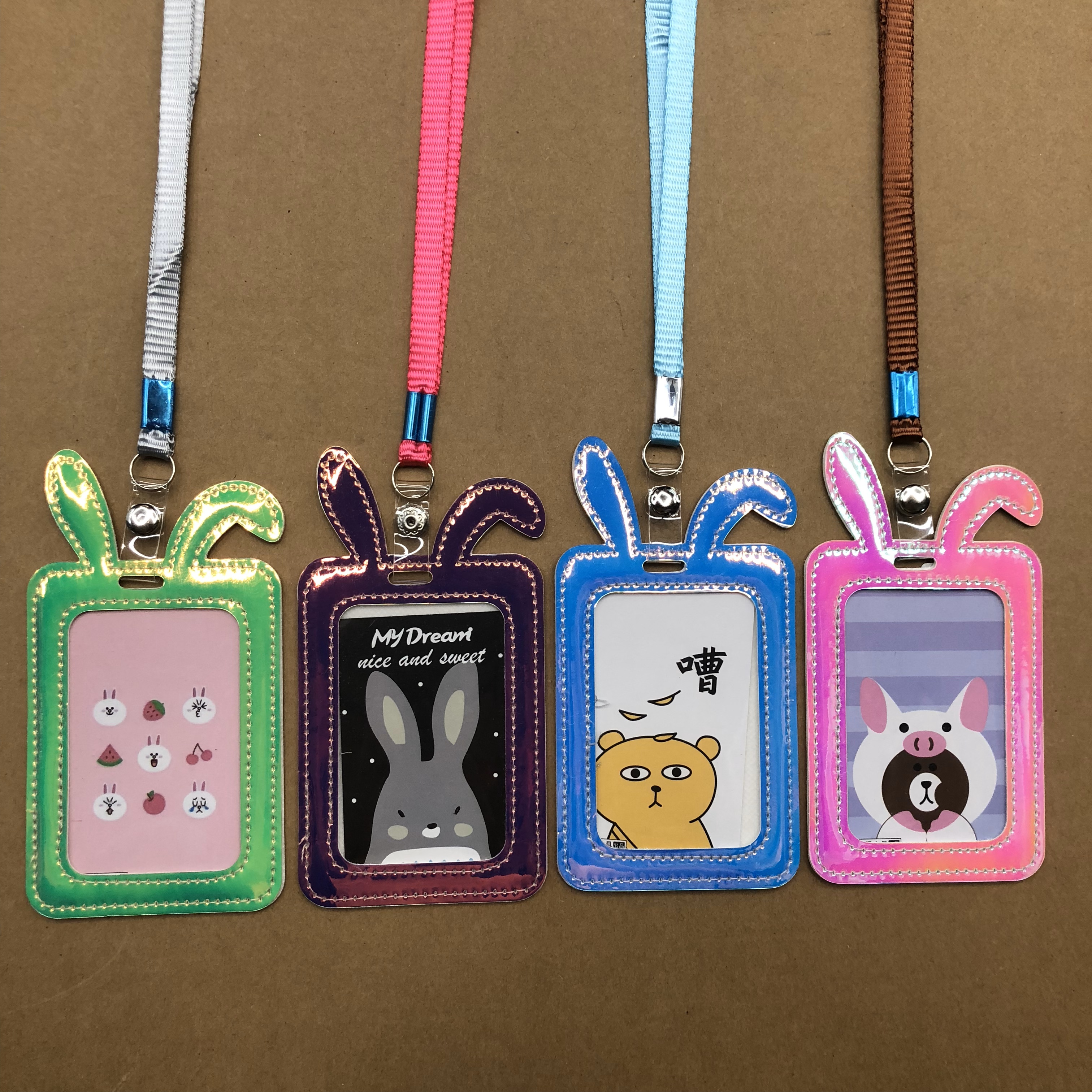 韩国清新创意卡套学生校牌饭卡门禁卡挂绳卡通幻彩可爱证件卡吊绳产品图