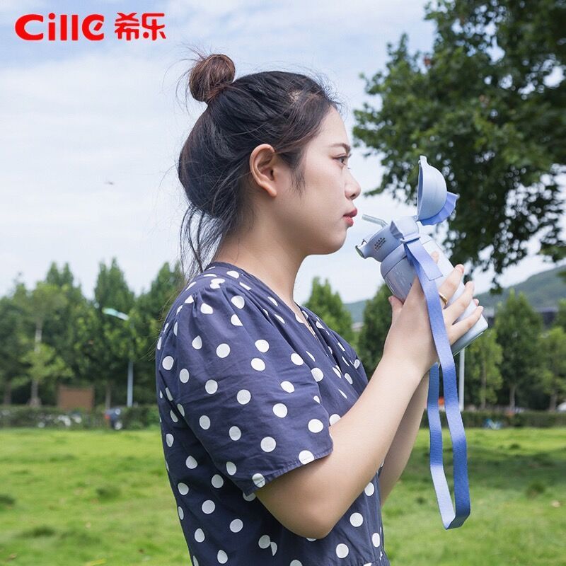 希乐儿童保温杯带吸管女宝宝水壶幼儿园小学生水杯防摔便携杯子细节图