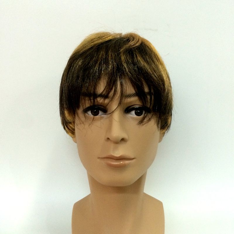 Two-color men's short wigs for export, various types of men's wig covers