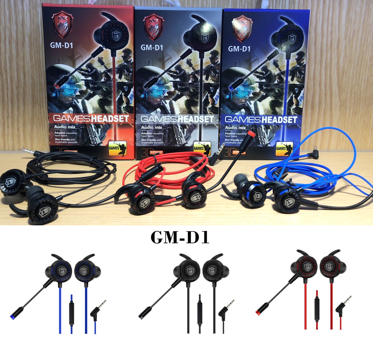 Gm-01 chicken eating headset, 3d effects, double game experience thumbnail
