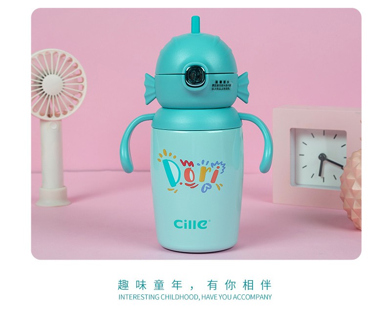 希乐儿童保温杯带吸管女宝宝水壶幼儿园小学生水杯防摔便携杯子详情图10