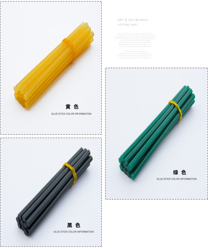 One piece of 1kg opp bagged colored glue sticks, 11*180mm detail image 3