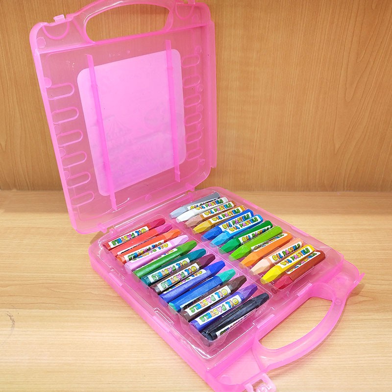 宝贝龙丝滑油画棒24色塑料盒环保儿童美术绘画蜡笔不沾手厂家直销详情图1