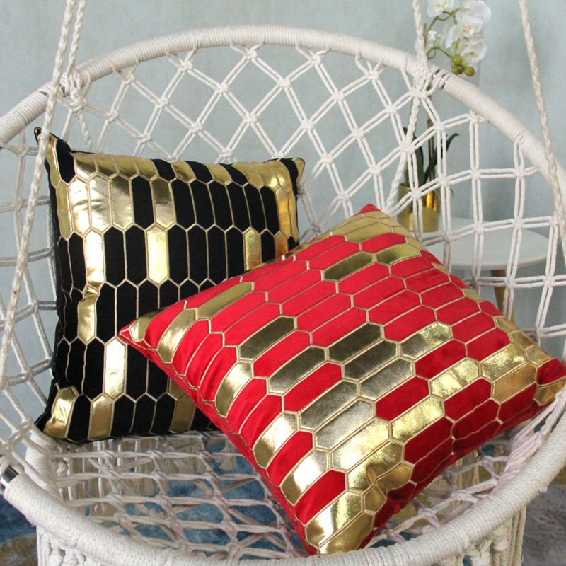 Flannelette Embroidered Sofa Pillow Living Room Headboard Cushion Bay Window Model Room Pillow details Picture