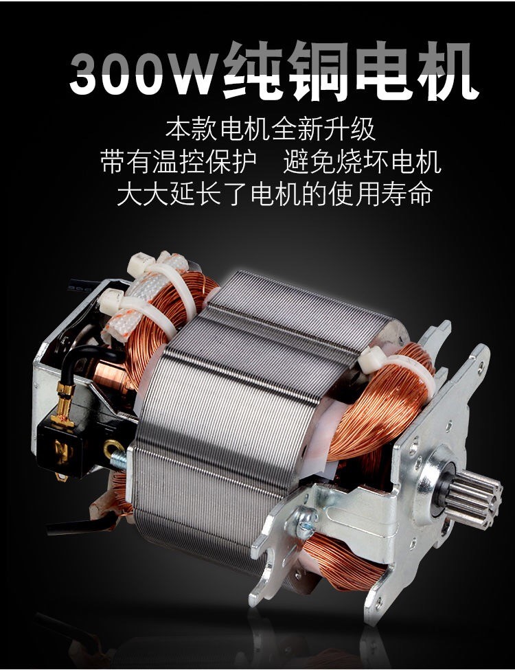 2升绞肉机家用电动小型多功能打肉料理搅拌机碎菜器绞馅辅食机2刀yf304详情图1