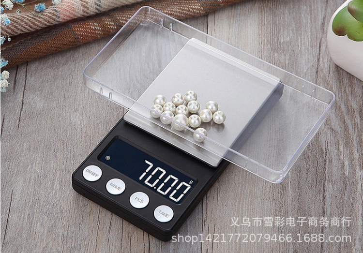 新款电子 秤高精度0.01g迷你口袋珠宝秤黄金克拉便携式药材电子称