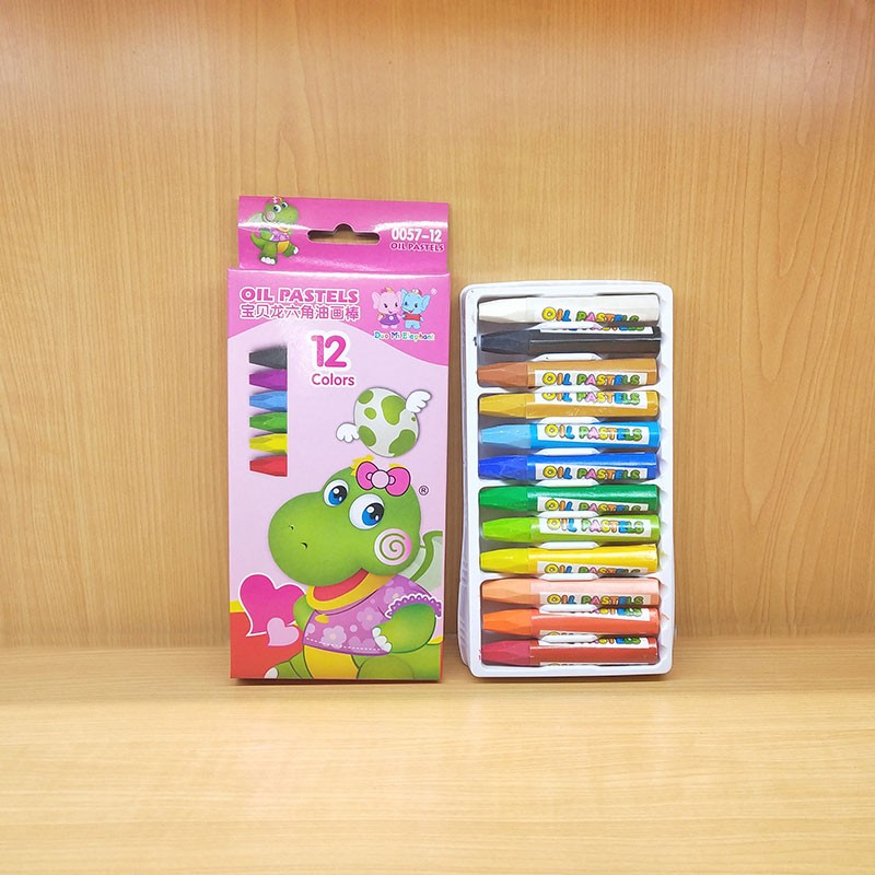 新款12色油画棒儿童彩绘美术安全蜡笔学生画笔可水洗批发厂家直销详情图8