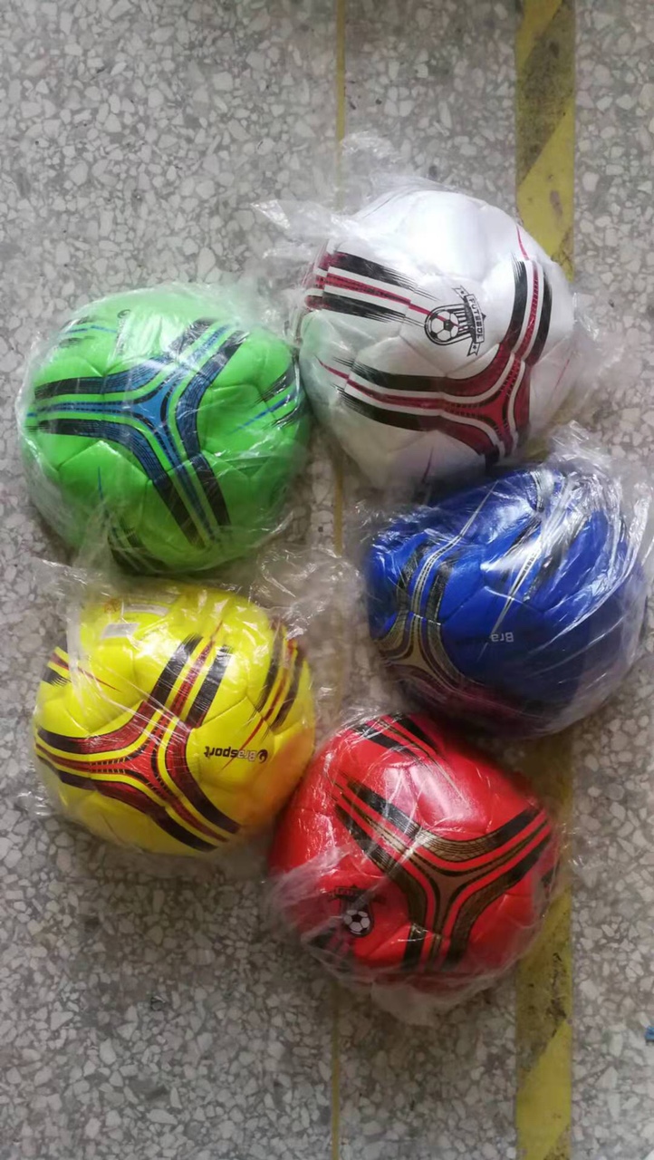 No. 5 football mixed with 4 to 5 colors
