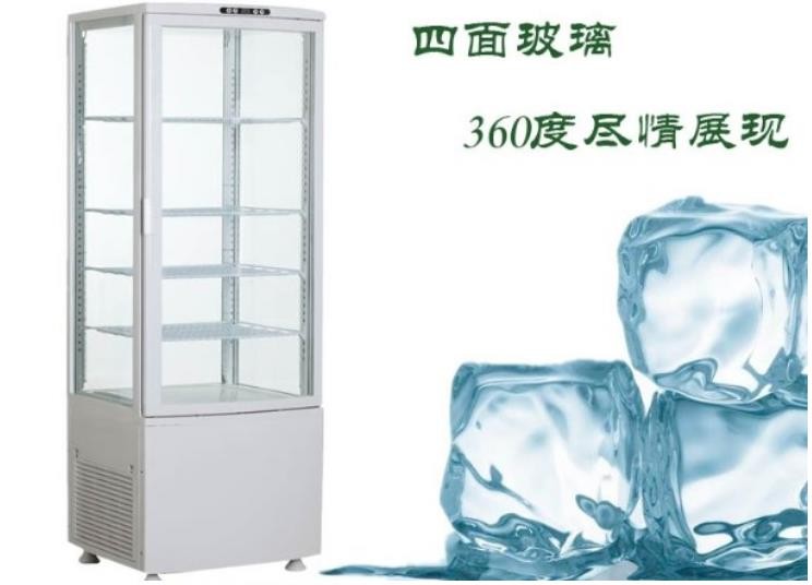 235L air-cooled four-sided transparent glass refrigerated display cabinet, beverage single-door refrigerated cabinet, vertical fresh-keeping cabinet for commercial use detail image 11