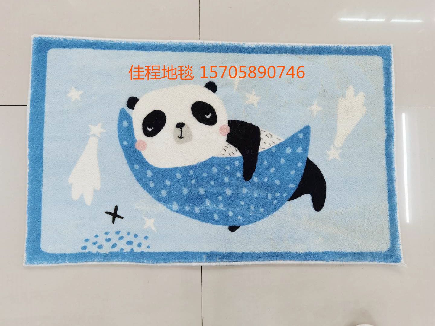 New imitation cashmere printed floor mat, cartoon animal mat, anti-slip mat, imitation cashmere foot mat, household mat Item Picture