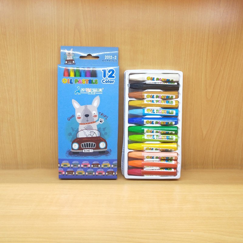 新款12色油画棒儿童彩绘美术安全蜡笔学生画笔可水洗批发厂家直销详情图11
