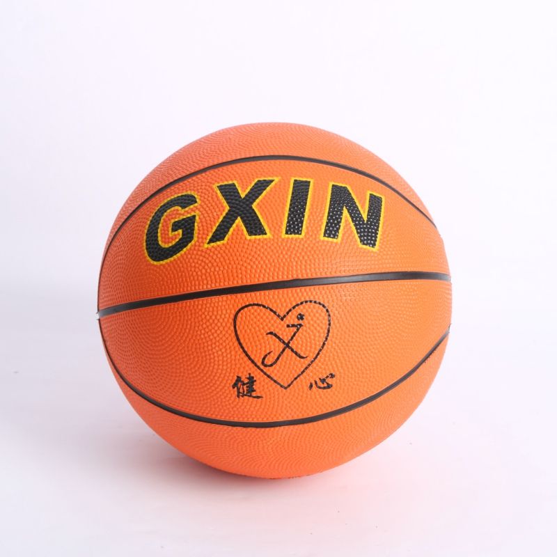 厂家直销5号橘色橡胶篮球环保高弹篮球幼儿园篮球拍拍球