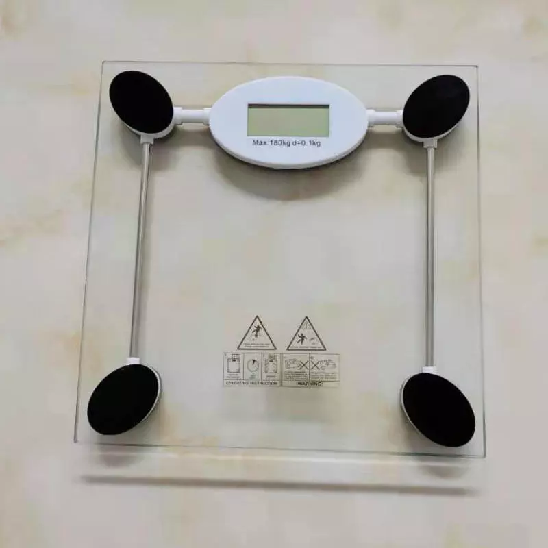 中性白盒包装电子体重秤透明玻璃秤脂肪秤 精准体重秤180kg代发