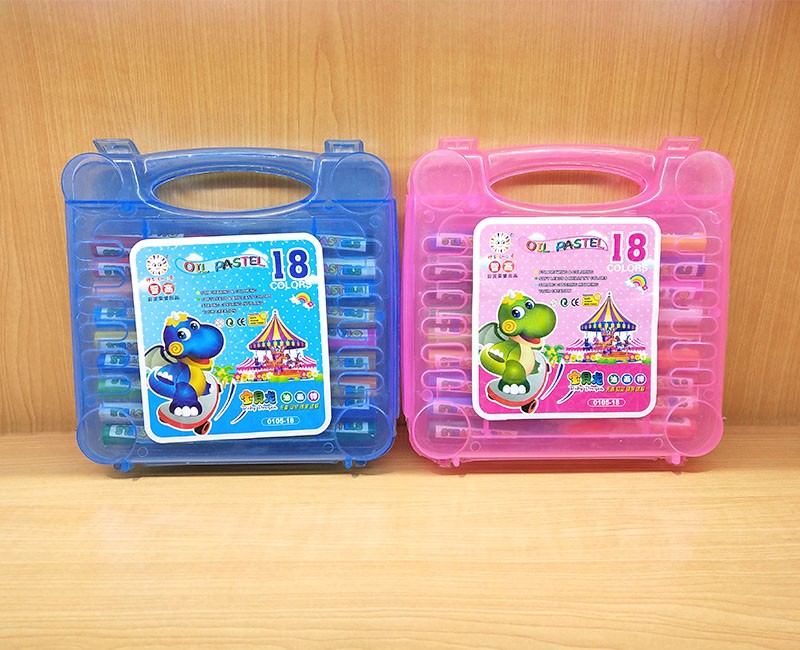 Baby Dragon 18-color oil pastels, eco-friendly and safe formula, children's drawing soft crayons, plastic box, non-stick to hands, wholesale detail image 4