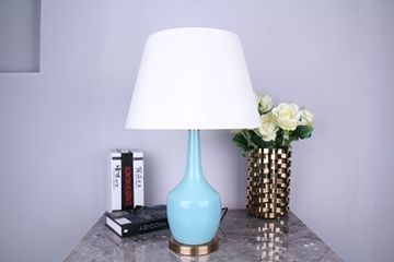 北欧轻奢美式陶瓷台灯卧室床头灯温馨创意简约现代家用客厅新中式