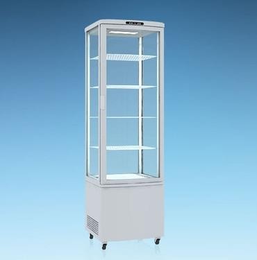 235L air-cooled four-sided transparent glass refrigerated display cabinet, beverage single-door refrigerated cabinet, vertical fresh-keeping cabinet for commercial use detail image 12