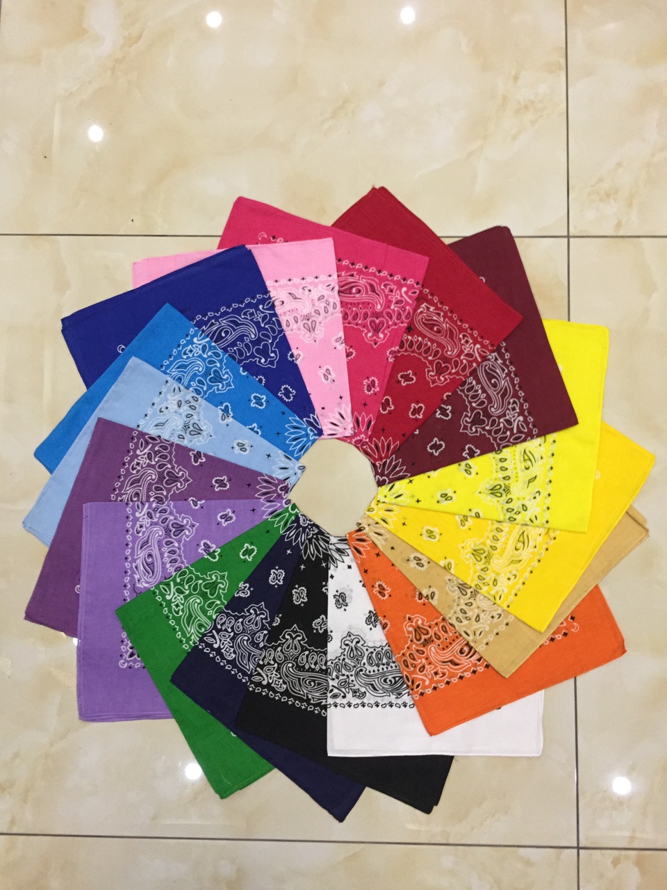 纯棉印花方巾 hip hop嘻哈街舞明星范双腰果花bandana批发全棉头巾