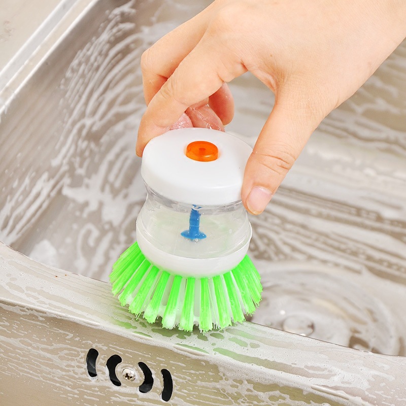 Manufacturers direct pressure liquid wash pot brush automatic liquid wash pot bowl brush plastic hydraulic wash pot brush wholesale Specification drawing