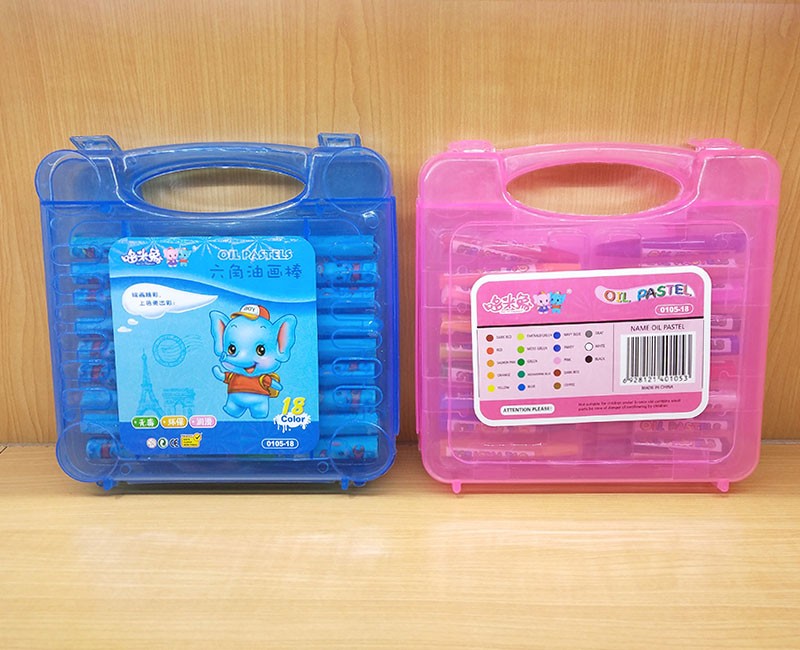Domixiang 18-color oil pastels, children's eco-friendly art crayons, plastic box, smooth colored brushes, factory direct sales pic 11