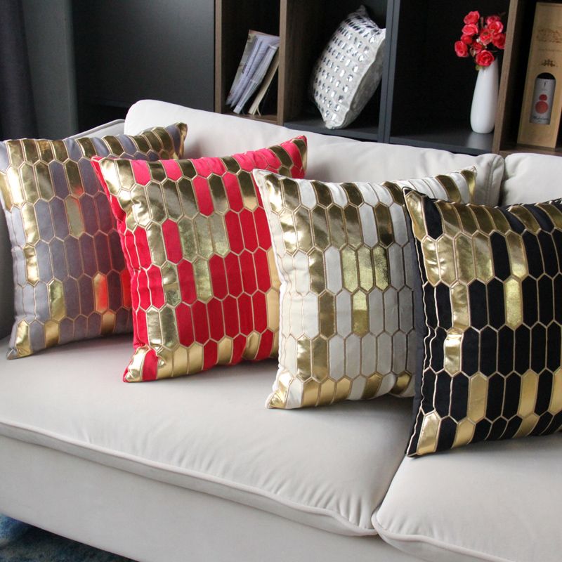 Flannelette Embroidered Sofa Pillow Living Room Headboard Cushion Bay Window Model Room Pillow Specification drawing