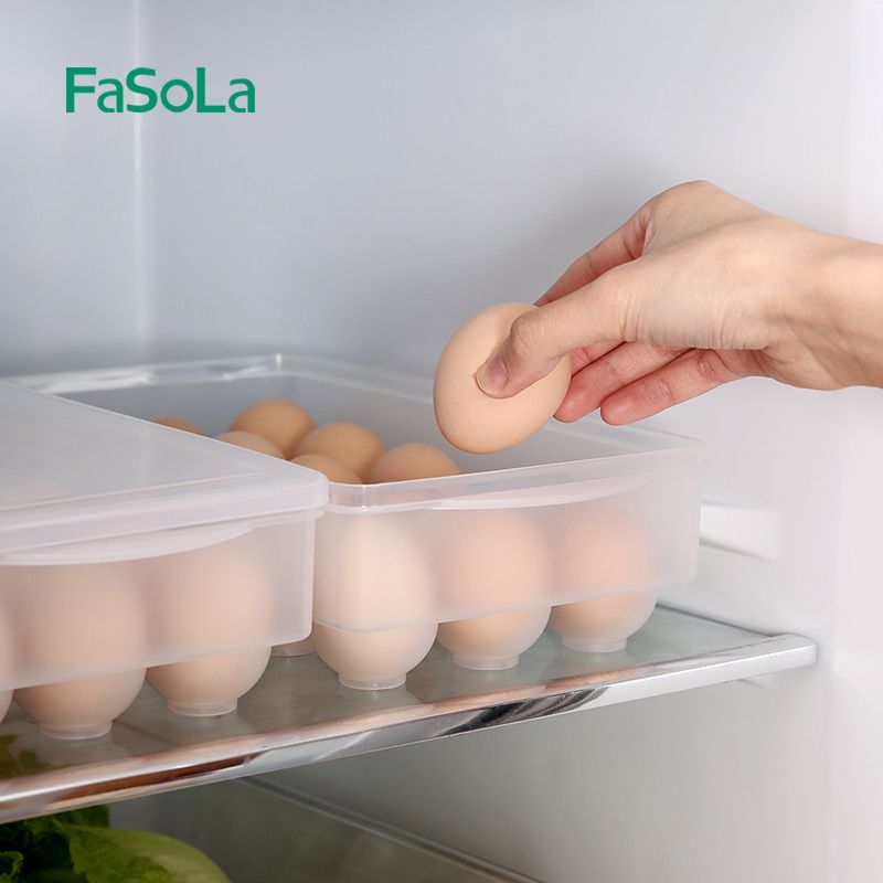 Egg box with lid, stackable storage box, kitchen food storage box, household rack wonder, 15 compartments Item Picture