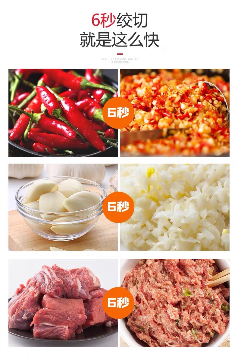 2升绞肉机家用电动小型多功能打肉料理搅拌机碎菜器绞馅辅食机yf302A2详情图3