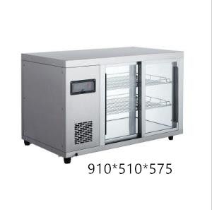 Horizontal refrigeration and preservation work kitchen freezer, commercial cabinet, energy-saving 128L refrigeration display cabinet, glass door cabinet details Picture