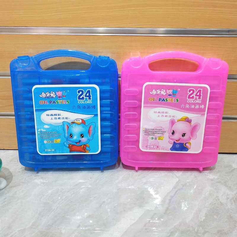 Domi Elephant 24-color oil pastels, student painting and doodling special offer, crayons, colored brushes, heavy color, washable and eco-friendly materials detail image 1