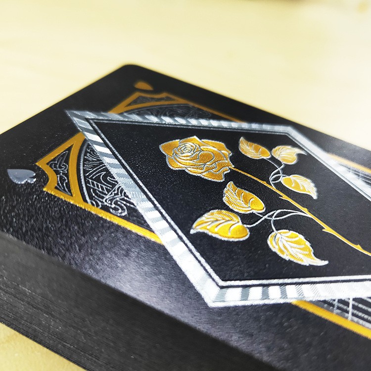 创意个性PVC扑克牌土豪金黑色金色玫瑰花送礼物塑料扑克防水现货详情图9