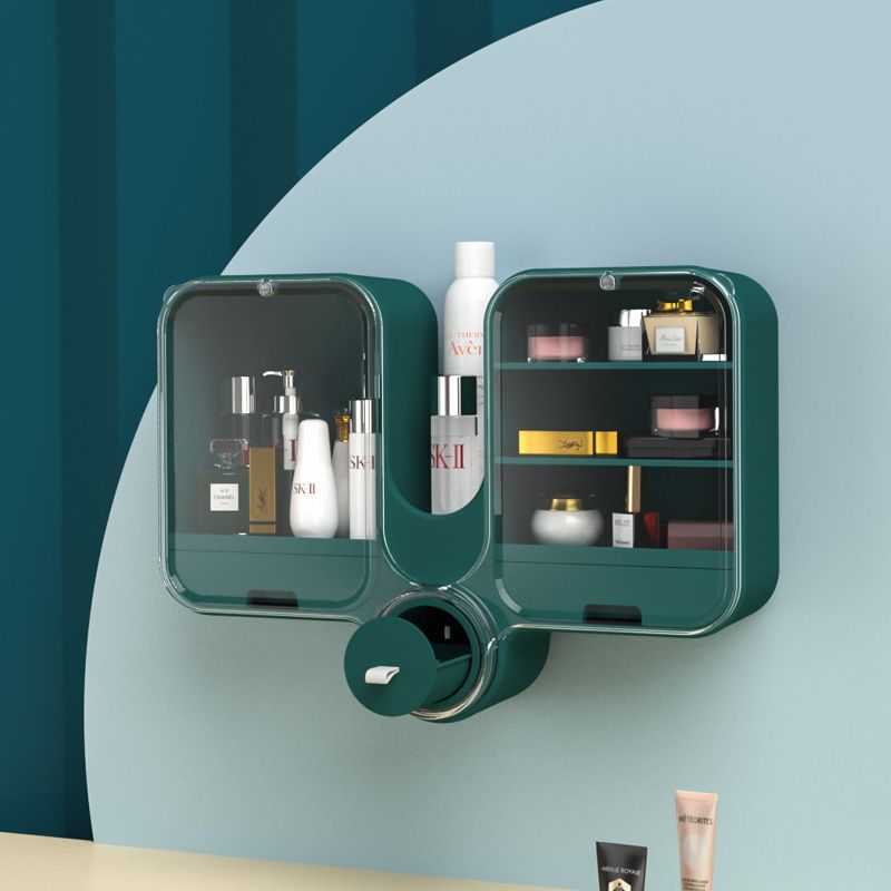 2020 Autumn New multi-functional rotating storage box, dust-proof and water-proof cosmetic box, home non-punching skin care product storage Specification drawing