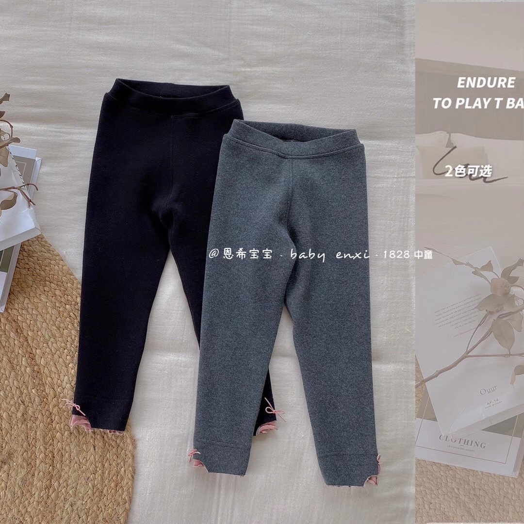 2020 Autumn winter new Enxi Baby thick leggings bow thumbnail