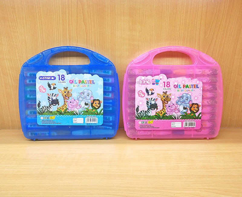 Dorixiang 18-color plastic box oil pastels, cartoon animal patterns, smooth crayons, children's drawing pens, PP box wholesale detail image 6