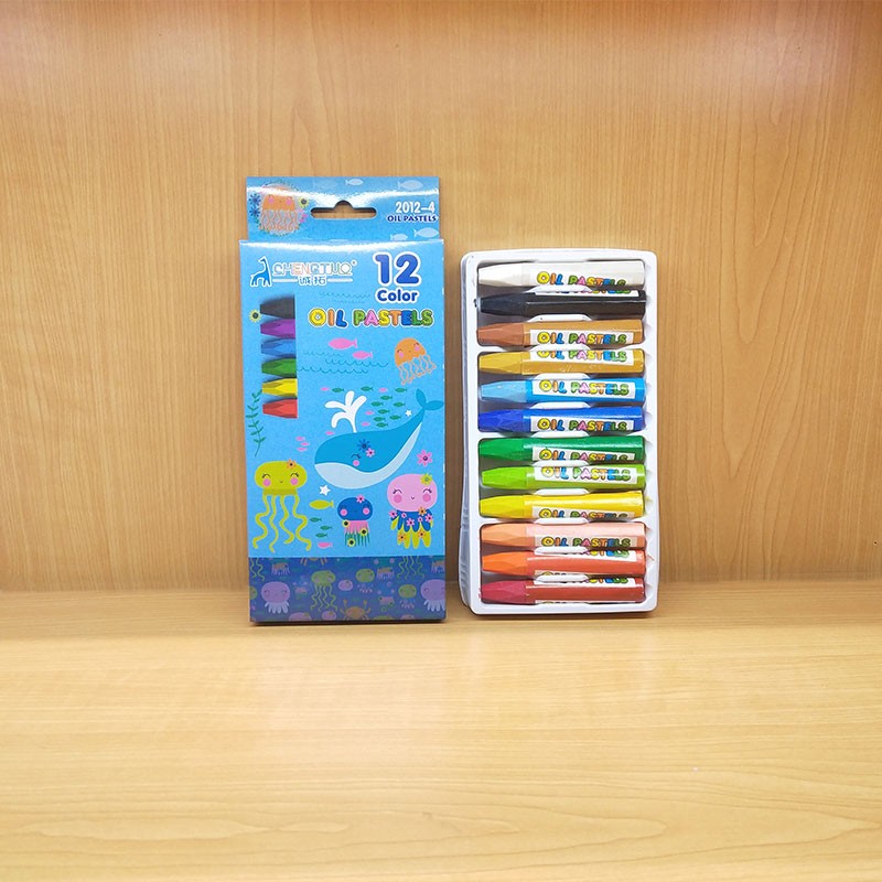 新款12色油画棒儿童彩绘美术安全蜡笔学生画笔可水洗批发厂家直销详情图12