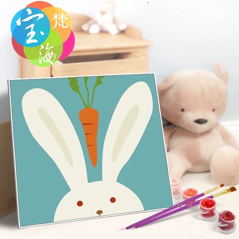 Bao Haifan diy Digital Oil Painting Animation Cartoon Children's Room Hand-drawn Digital Decorative Painting 2020 Animal Match HF0004