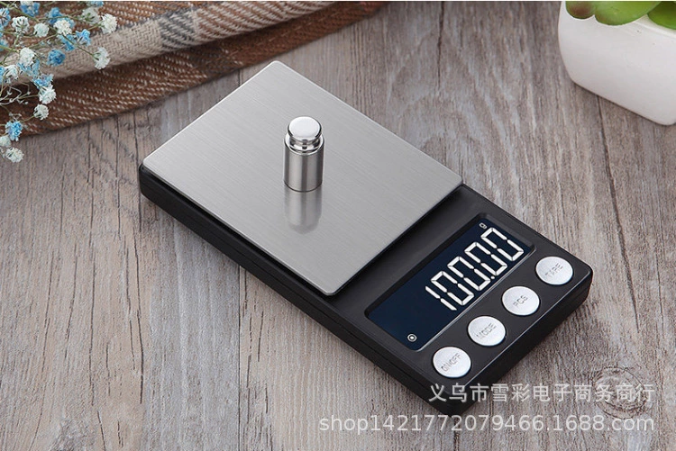 新款电子 秤高精度0.01g迷你口袋珠宝秤黄金克拉便携式药材电子称白底实物图