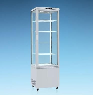 235L air-cooled four-sided transparent glass refrigerated display cabinet, beverage single-door refrigerated cabinet, vertical fresh-keeping cabinet for commercial use