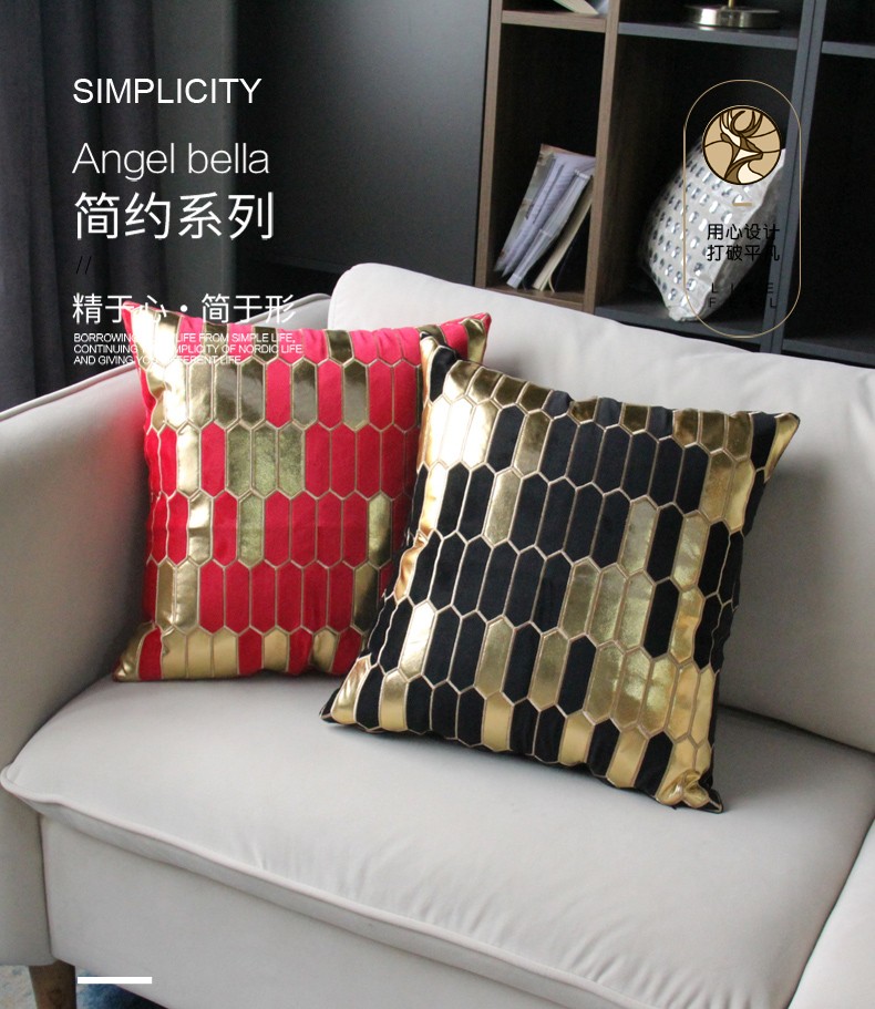 Flannelette Embroidered Sofa Pillow Living Room Headboard Cushion Bay Window Model Room Pillow full figure