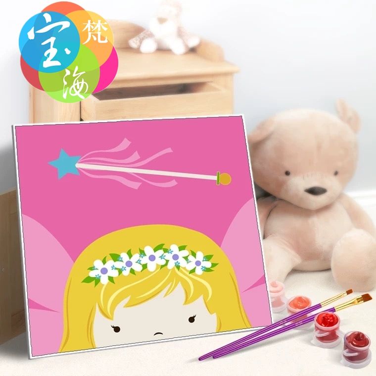 Bao Haifan diy Digital Oil Painting Animation Cartoon Children's Room Hand-drawn Digital Decorative Painting 2020 Animal Match HF0049