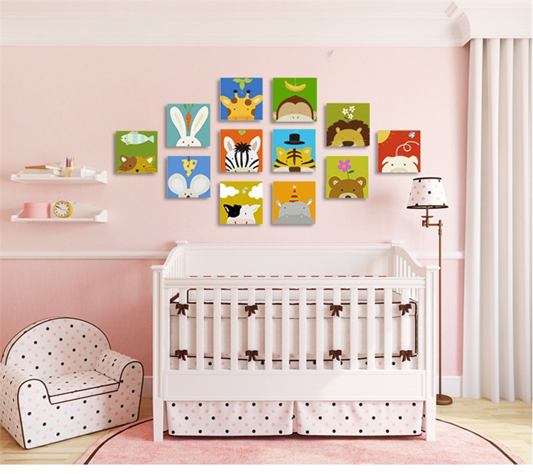 宝海梵diy数字油画 动漫卡通儿童房手绘数码装饰画3030动物连连看HF0053详情图10